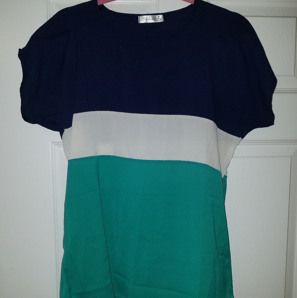 Blue and teal top